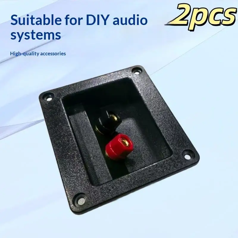 PCS 2-Way Speaker Junction Box Terminal Binding Post Square Screw Cup Connecting Subwoofer Plug DIY Repalcement Black 2