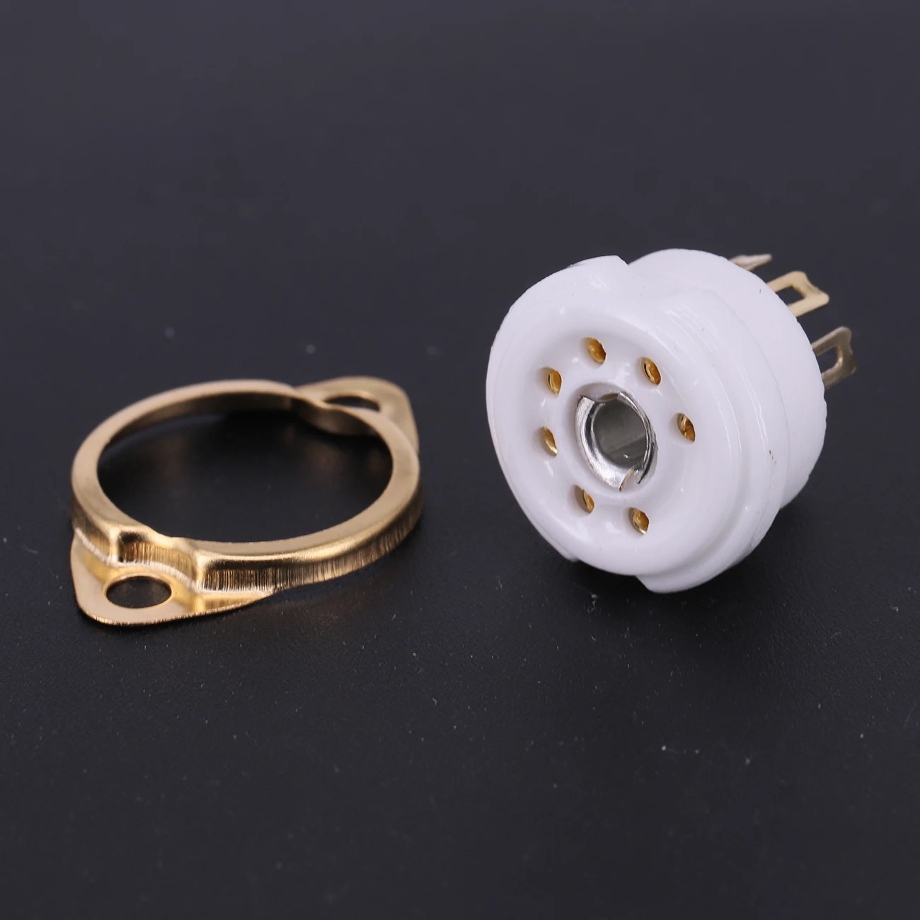 5PCS B7G 7PIN Tube Socket Ceramic Valve Base For 6X4 6Z4 6AQ5 6J1 6J2 6J5 EC92 6H2 EAA91 EZ90 EF95 Tube Amplifier Audio HIFI DIY