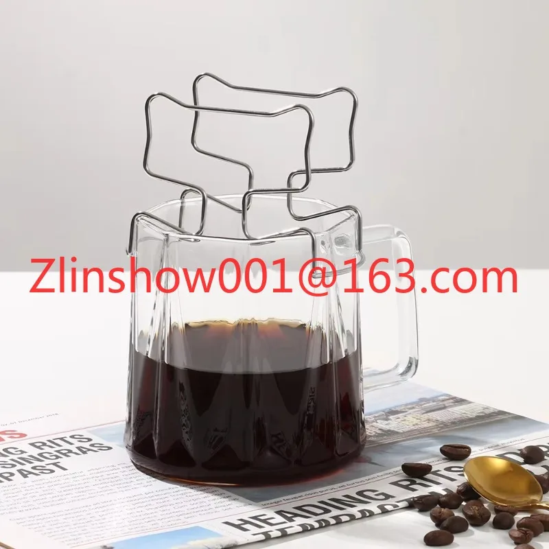 Stainless Steel Hanging Ear Drip Coffee Bag Stand Portable Coffee Filter Paper Bag Hanging Ear Drip Holder