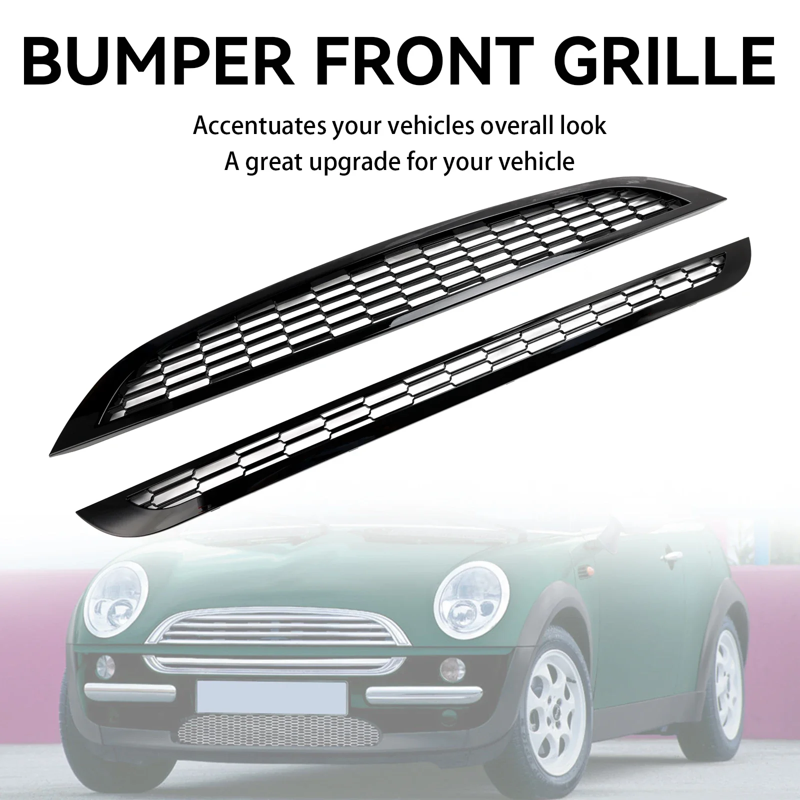 2PCS Honeycomb Mesh Front Grill Grille Fit For Mini Cooper R50 R52 R53 2002-2006 Car Accessories