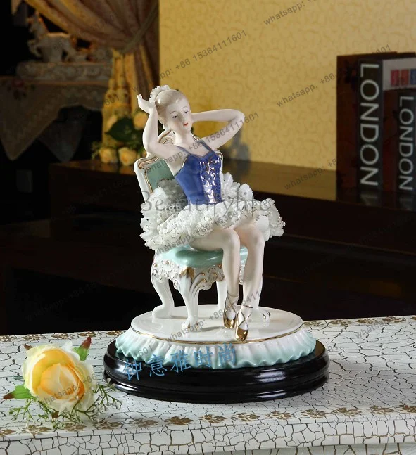 Ceramic Idol Lace Skirt Character Ornament Creative Art Decorations Villa Hotel