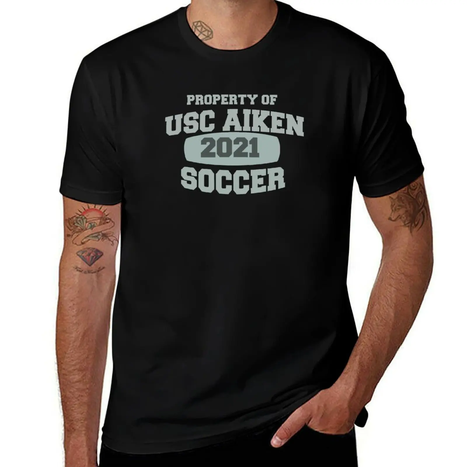 USC Aiken Soccer T-Shirt Work Short Sleeve Cotton Top
