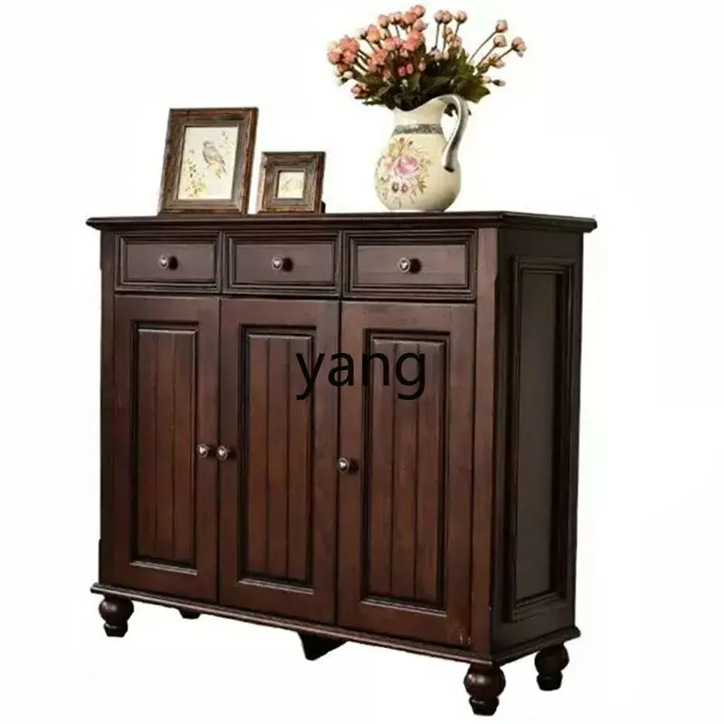 

Yjq Living Room Side Cabinet Shoe Cabinet Side Stand Bathroom Storage Corner Five Bucket Floor Waterproof Solid Wood