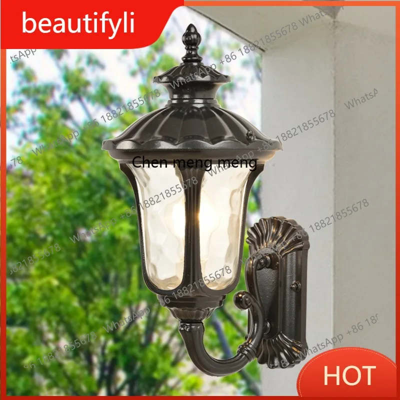 

L6080 Outdoor wall lamp waterproof outdoor creative garden lamp European retro villa balcony solar door lamp