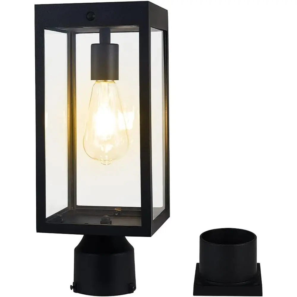

r Lamp Post Light Outdoor Waterproo，r Outdoor Post Light with 3.5in Pier Mount Base，Matte Black