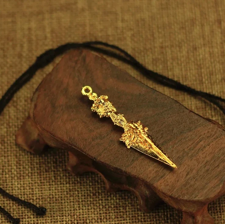 ZZ Tantric Vajrakilaya Pendant Alloy Handmade Nepal Ritual Vajra Pestle Ornament for Daily Wear