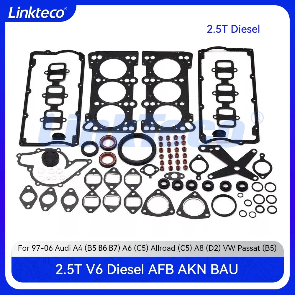 Engine Cylinder Head Full Gasket Set Fit 2.5 T L Diesel AFB AKN BAU For 97-06 Audi A4 B5 B6 B7 A6 Allroad C5 A8 VW Passat 2.5T