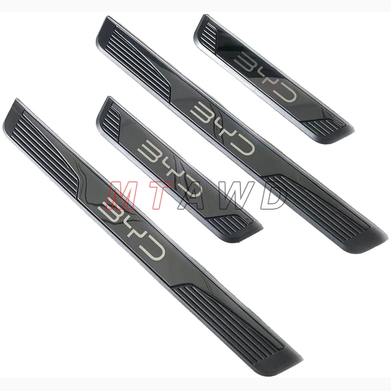 For BYD Shark Sealion 6 Seal U 2021-2026 Stainless Chrom Car Door Sill Scuff Kick Plate Guard Pedal Protector Cover Trim Styling