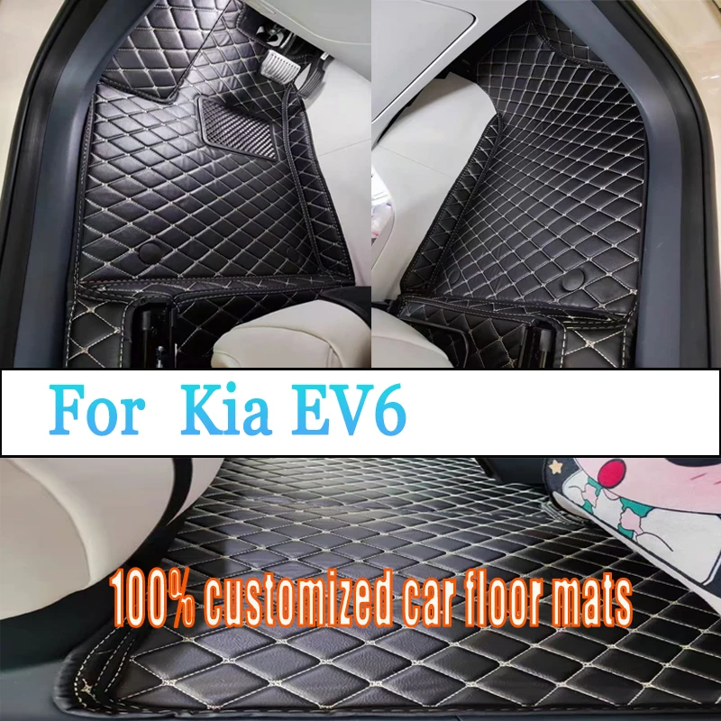 

Custom Automotive Car Floor Mats For Kia EV6 2020 2021 2022 Auto Luxury Leather Men Women Car Mats Full Coverage