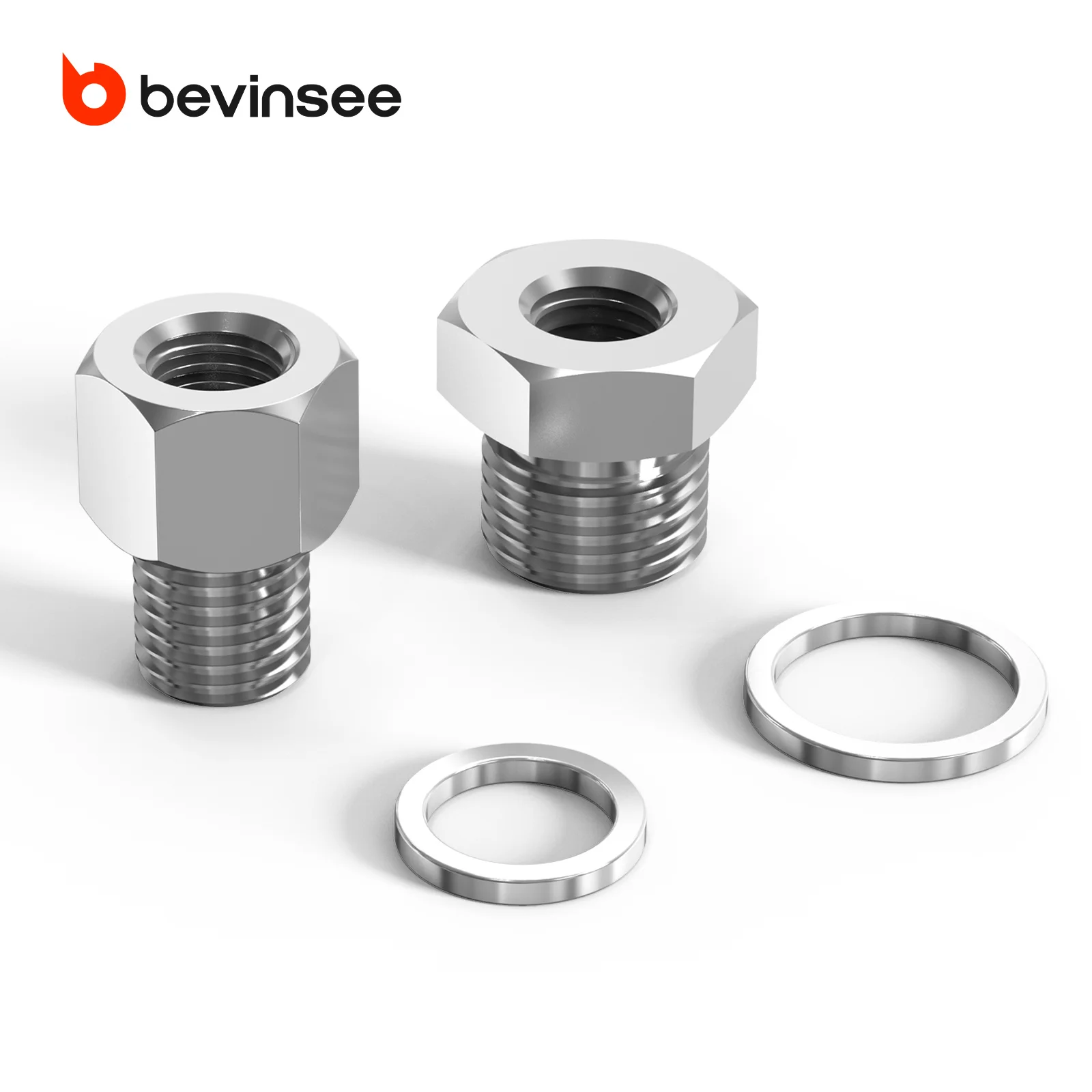 BEVINSEE Stainless Steel Oil Pressure Coolant Temp Gauge Adapter Kit for LS Engine LS1 LS2 LS3 LS7 Swap, M12 M16 Fitting