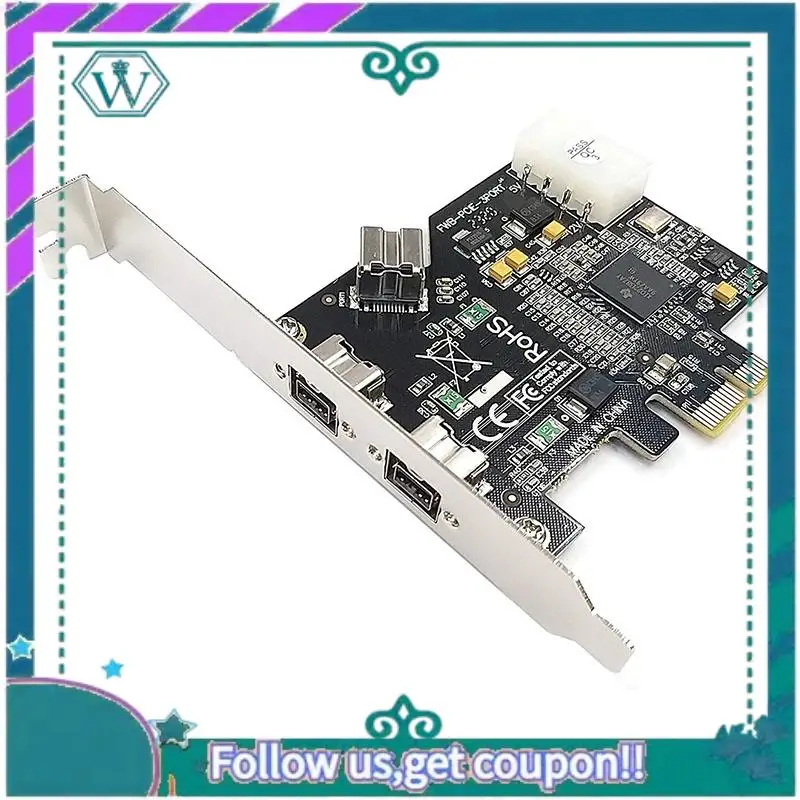 Kartu PCI-E Firewire 800 3 Port Yang Ditingkatkan IEEE External1394b X 2 + Adaptor Kartu Pengontrol Internal 1394B X 1 untuk Win 7/8/10