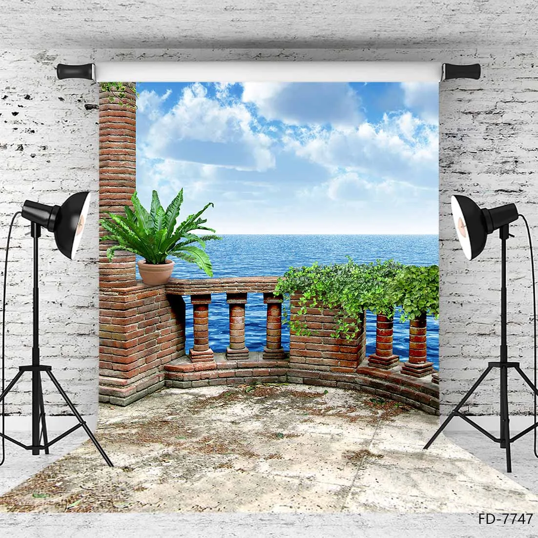 Seaside Backdrop Balcony Landscape Vinyl Photography Background For Photo Studio Children Portrait Photophone Photozone Prop