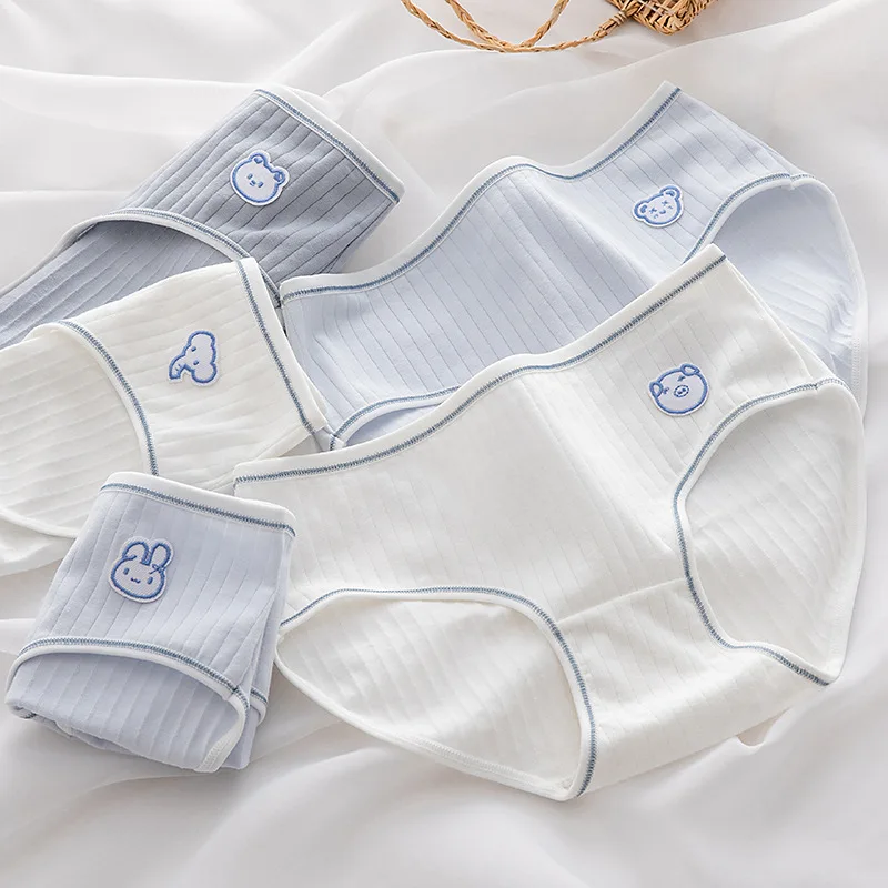 

5Pcs/Set Women's Cotton Underwear Girl's Comfort Briefs Mid Waist Seamless Underpants Fashion Sexy Panties Female Lingerie