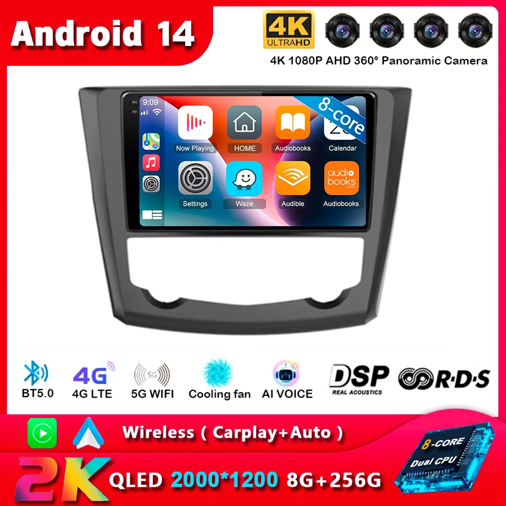 

Android 13 Carplay Auto For Renault Kadjar 2015 2016 2017 2018 2019 AI Voice Multimedia Navigation Car Radio Player WIFi+4G DSP