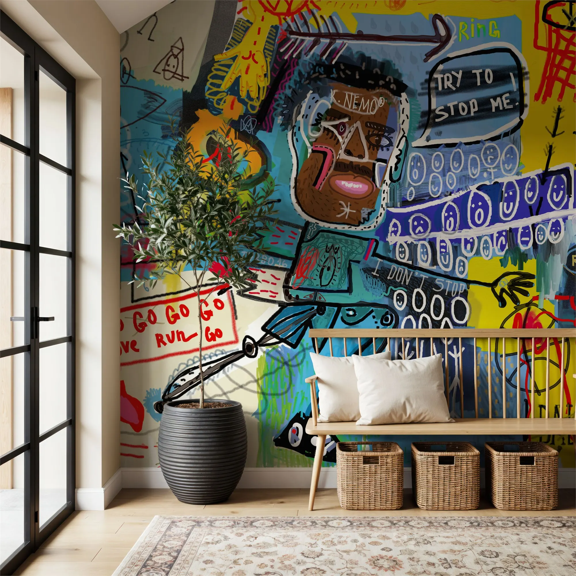 Running in Circles Made to Measure Mural Wallpaper for Bedroom
