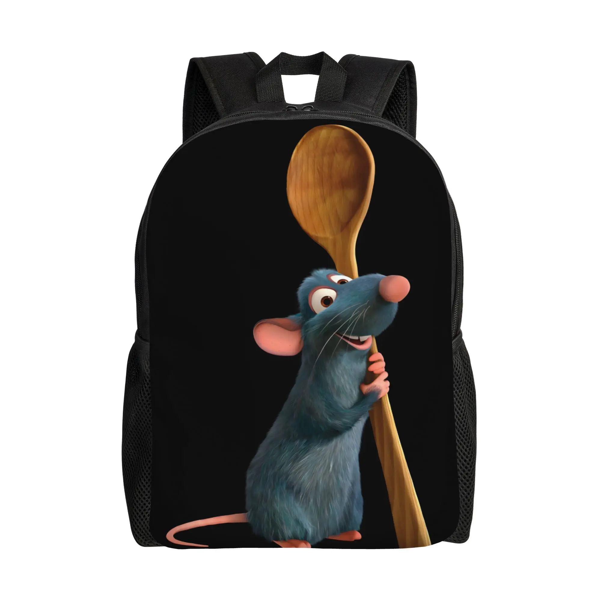 

Рюкзак Disney к новому учебному году, 1 шт., с изображением Реми из «Рататуя» и гигантской ложкой, повседневный рюкзак