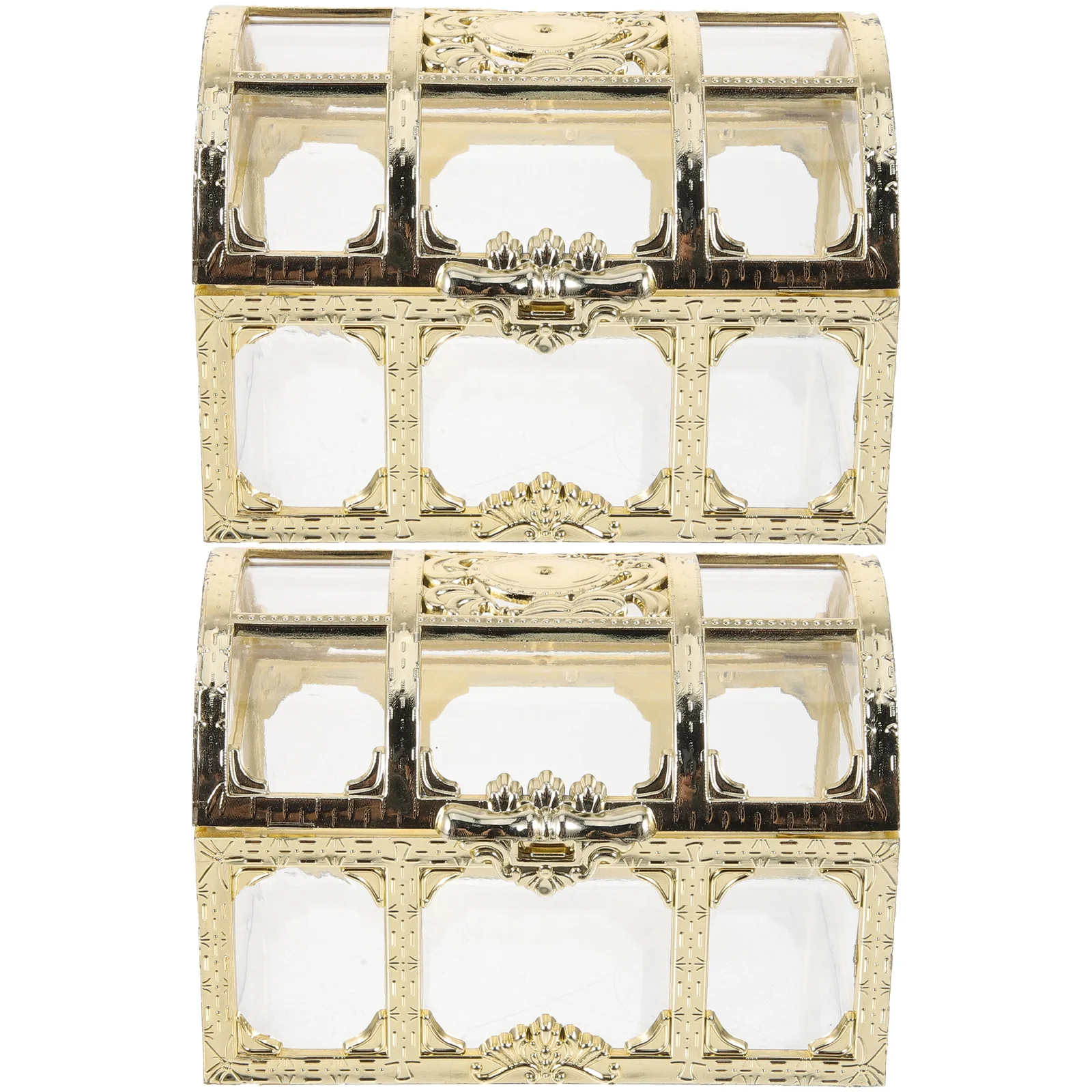 

2pcs Vintage Treasure Chest Party Favor Boxes Candy Gift Trinket Storage Jewelry Organizer Compact Keepsake Wedding Baby Shower