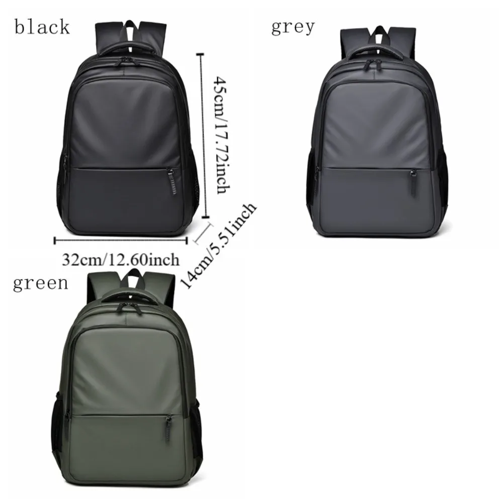 Fashionable Waterproof Backpack Polyester Solid Color Hiking Bag Portable Curved Shoulder Strap Student Backpack Daily Use