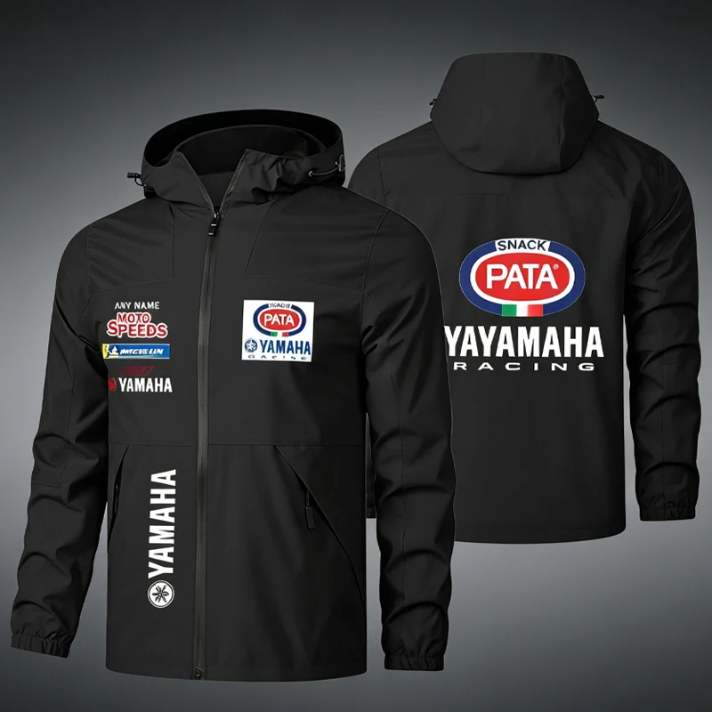 Yamaha Men's Racing Jacket, Spring-Autumn Lightweight Windproof and Waterproof Coat, Outdoor Sports and Casual Hooded Jacket