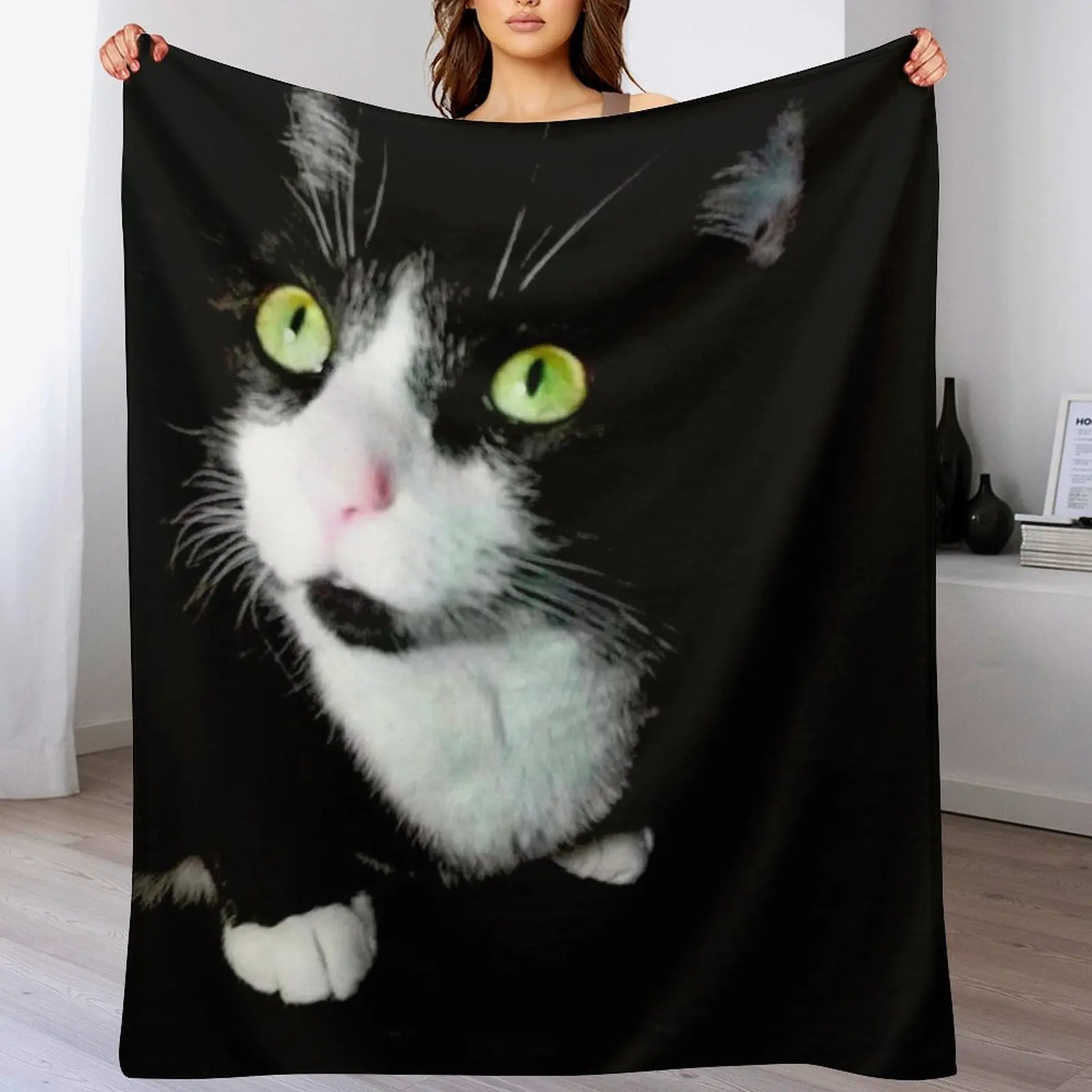 

Papa Sonny the Miracle Kitty Throw Blanket Decorative Beds Sofa Quilt Designers Bed covers Blankets