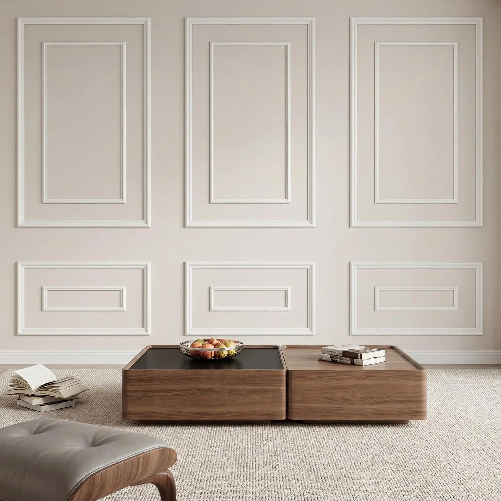 6-Pack Peel and Stick 3D Wall Molding Panels – Pre-Cut Self-Adhesive Wainscoting Trim for Living Room, Bedroom & Entryway