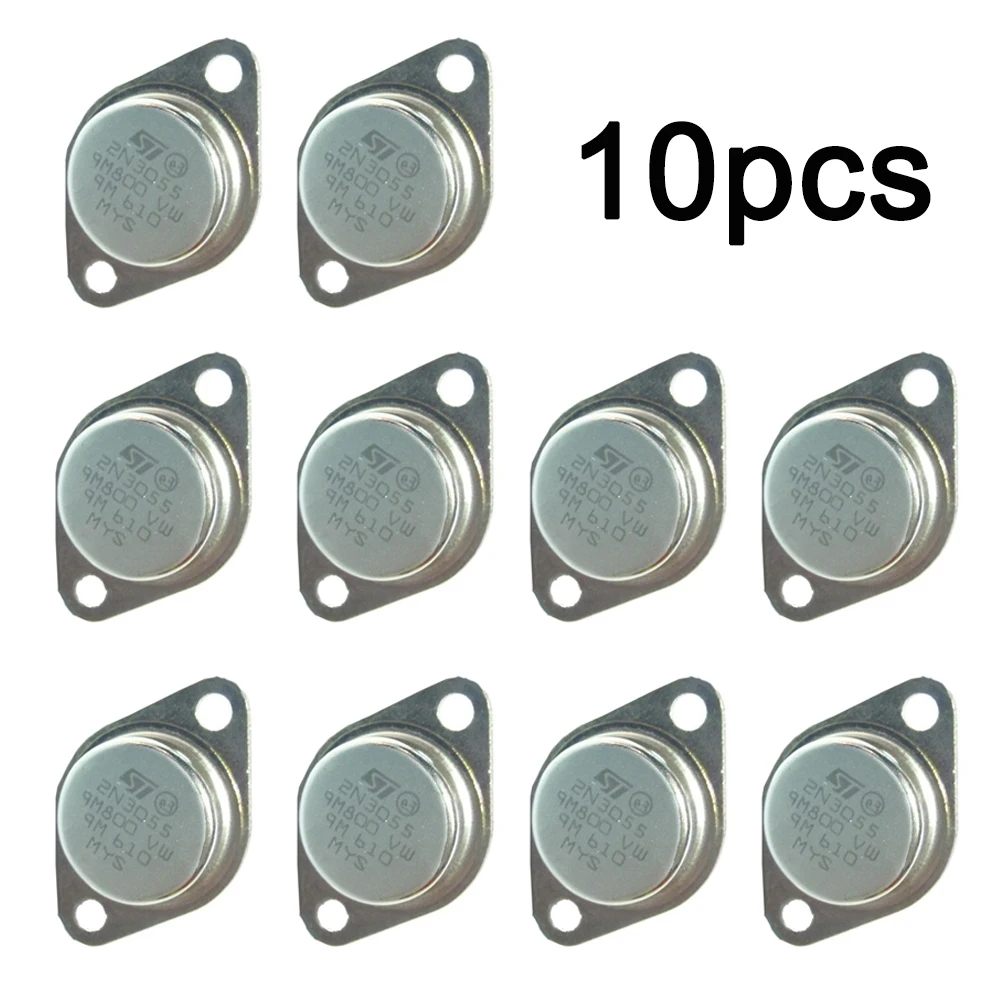 10PCS/Lot 2N3055 Power Transistor Power Transistors NPN Metal Case Amp Audio Power Transistor AF Amp Audio Power Transistors