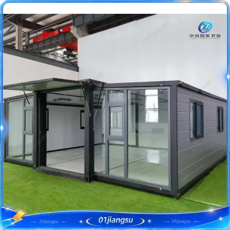 Expandable 40ft Prefab Container Home Portable Solar Powered Foldable Modular House Modern Design Mobile Living Villa for