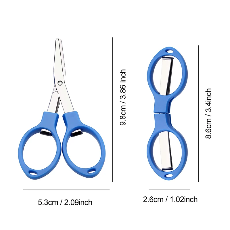 Aço inoxidável Rust-Proof Folding Scissors, Mini Tesoura, Adequado para Uso em Casa e Viagens, Óculos Forma, 12Pcs