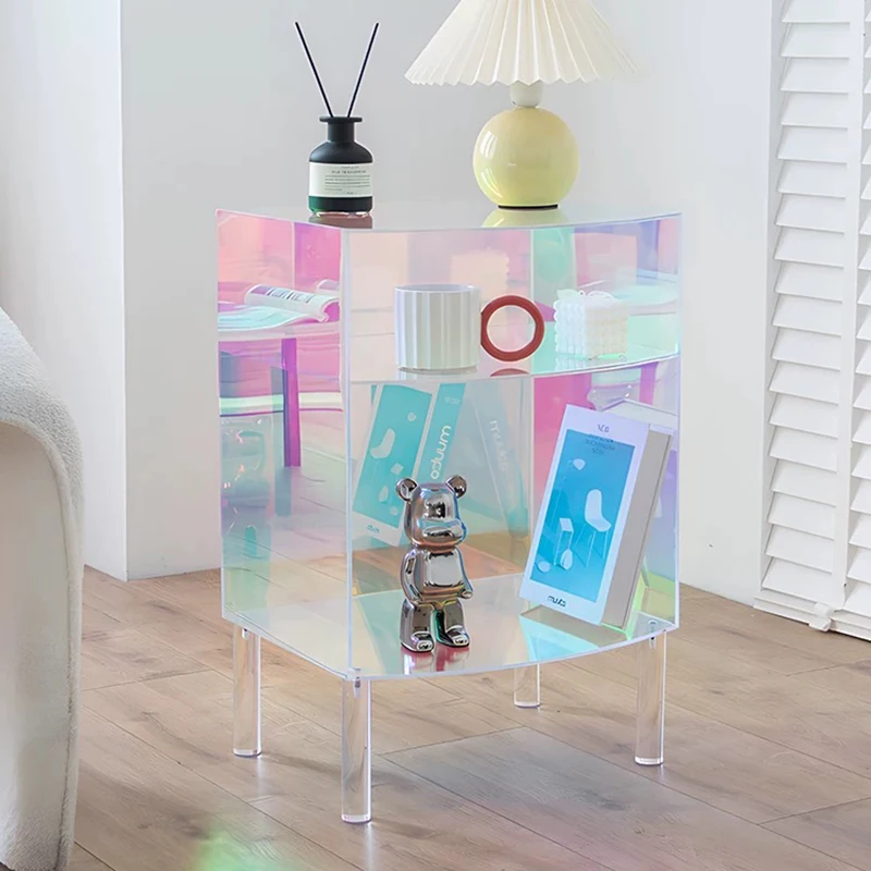 Colorful Acrylic Coffee Table, Living Room Side Table, Bedside Table, Storage Rack, Creative Tea Table, Furniture, Customized
