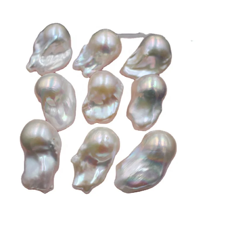 No Drilled Hole Big Keshi Natural Freshwater Pearl 15-20mm Baroque Loose Pearl Beads