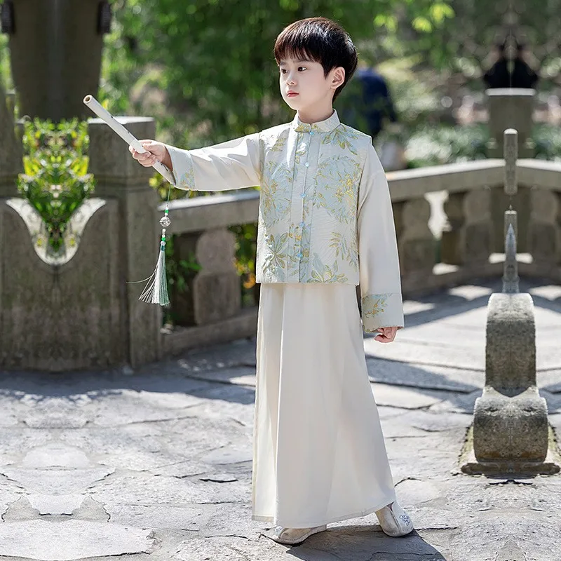 Vestido Hanfu para niños, traje de escenario, bata china, traje Tang de Año Nuevo para bebés, traje tradicional antiguo para niños