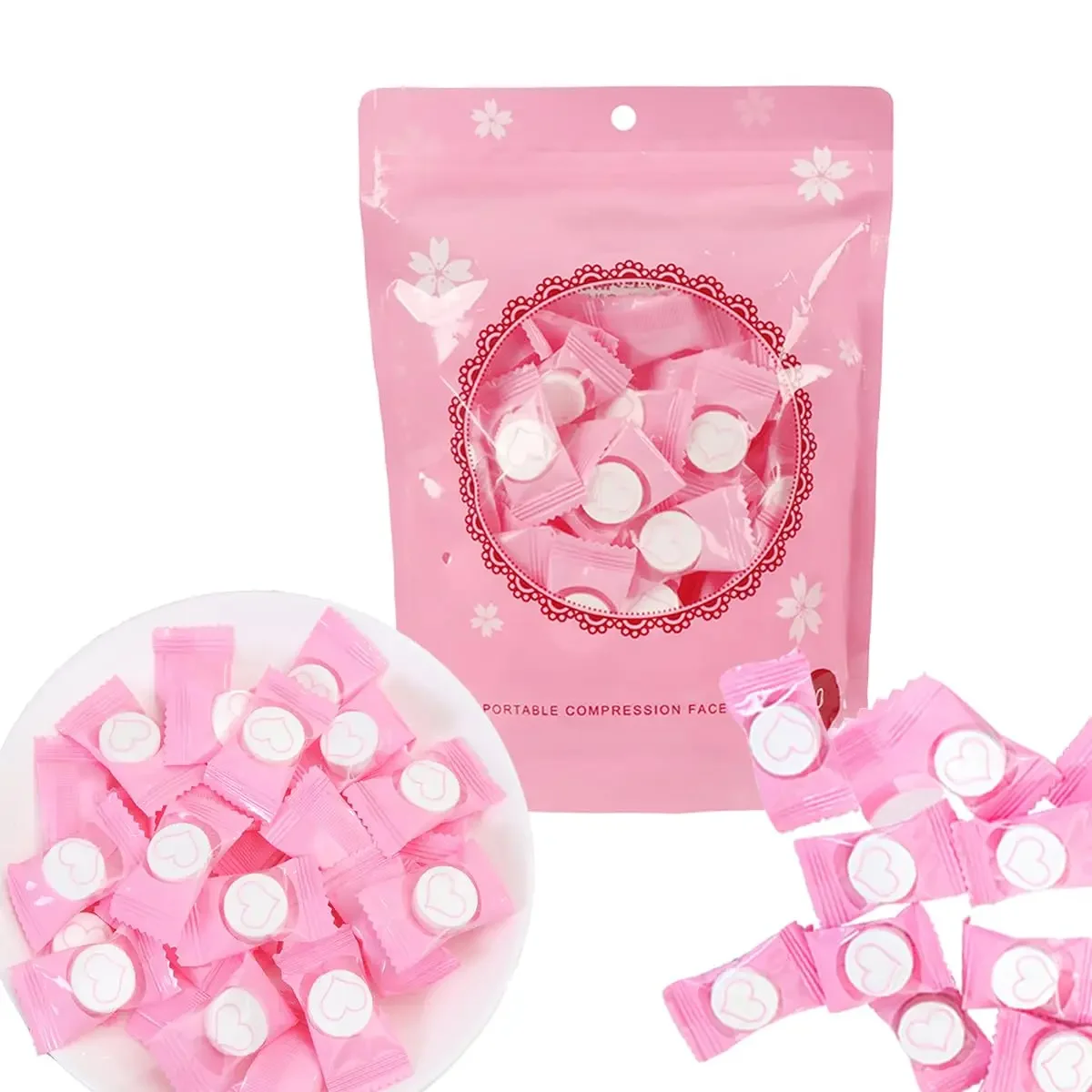 50PCS Mini Compressed Towel Disposable Capsules Towels Magic Face Care Tablet Outdoor Travel Cloth Wipes Paper Tissue