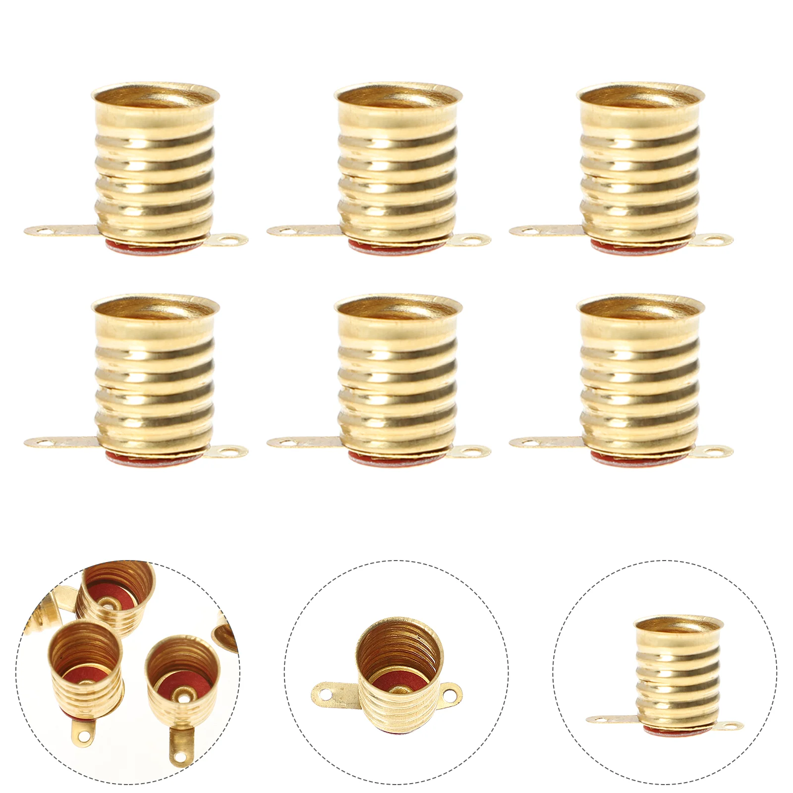 

25 Pcs Screw Lamp Holder Accessories Rechargeable Light Bulb Miniature Base E10 Bulbs Bronze Home Experiment Work