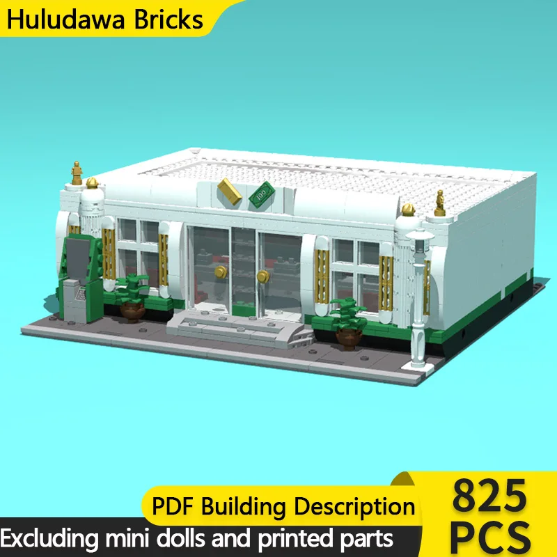 

City Street View Model MOC Building Brick City Center Bank Modular Technology Children Holiday Gifts Assemble Toys Suit