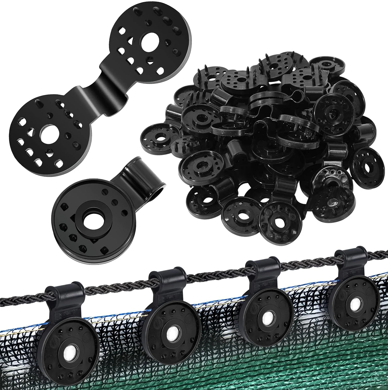 

100/200Pcs Sunshade Plastic Clips Outdoor Sunshade Net Buckles Garden Fence Net Sunshade Fixing Clips Suitable For Garden Tools