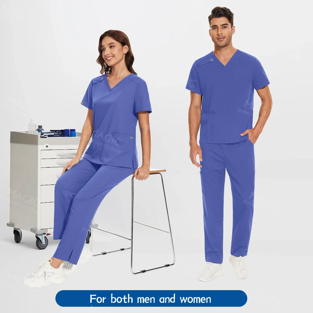 Medical Uniforms Operating Room Nursing Clothes Doctor Costume Men Surgical Sets Unisex Dentist Workwear Pet Clinical Tops Pants