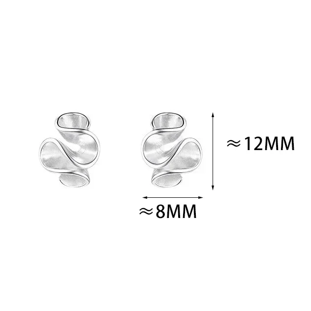 Real 925 Sterling Silver Twisted Wave 18K Stud Earring for Women Trendy Fine Jewelry Minimalist Plant Accessories