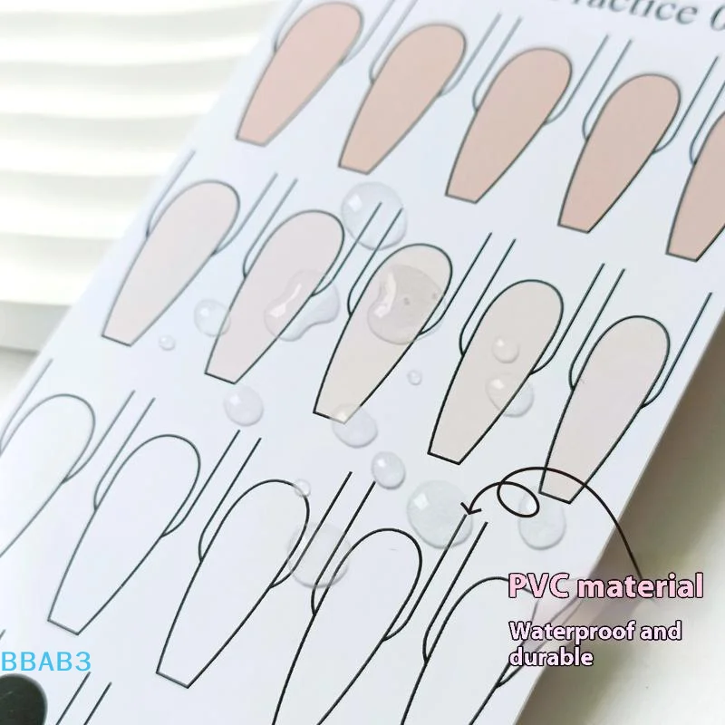 Watercolour Nail Art Practice PVC Paper Trapezoidal Oval Square Nail Shape Beginner's Practice Painting Double Sided Cardstock