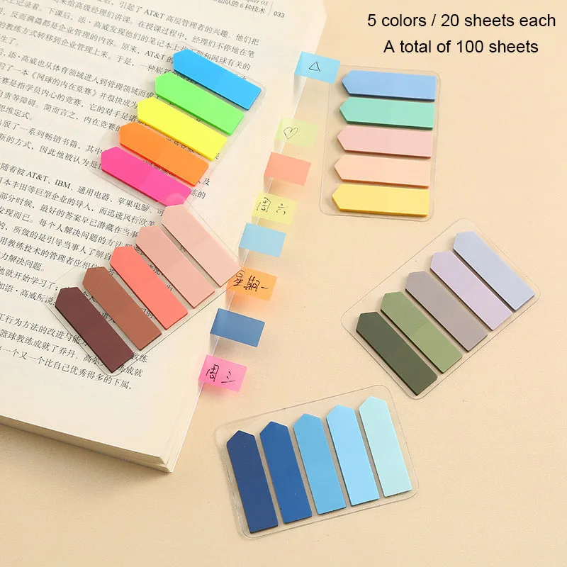 100 Sheets Self Adhesive Memo Pad Sticky Notes Bookmark Point It Marker Memo Sticker Paper Office School Supplies