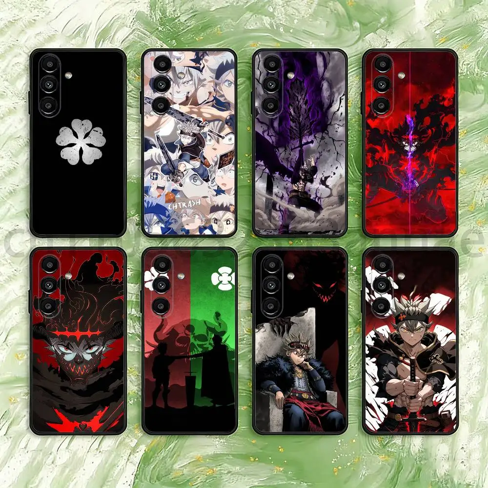 C-Clover Asta Black Phone Case For Samsung S25,24,23,22,21,S20,Ultra,Plus,FE Black Soft Cover