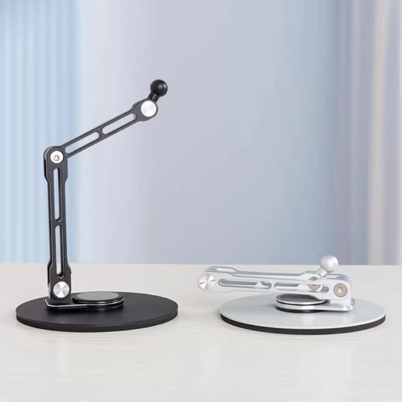 

Dual Phone Desktop Mount with Rotation Adjustable Live Streaming Stand Aluminum Alloy Foldable Base for Video Recording Storage