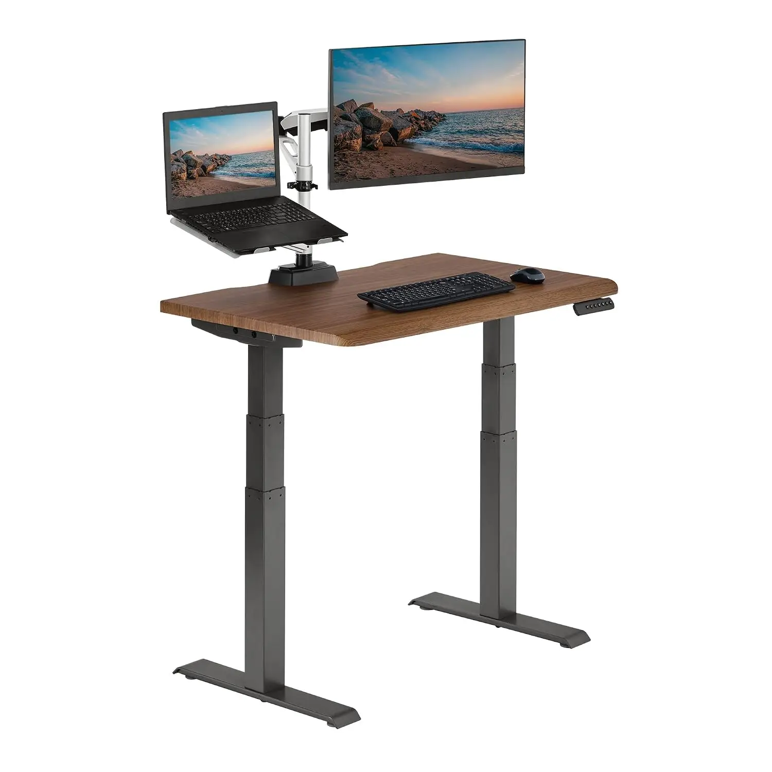 Electric Standing Desk Height Adjustable 40x26 Inch Walnut Slate, Customized