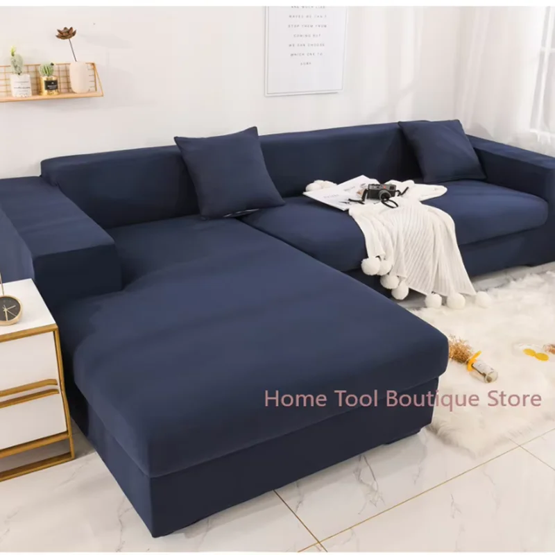 Stamp Soild Color Elastic Room Sofa Cover for Living Corner 2 4 Chaise Protection Sofa Longue Decorative Shape L 3 Cover Seater