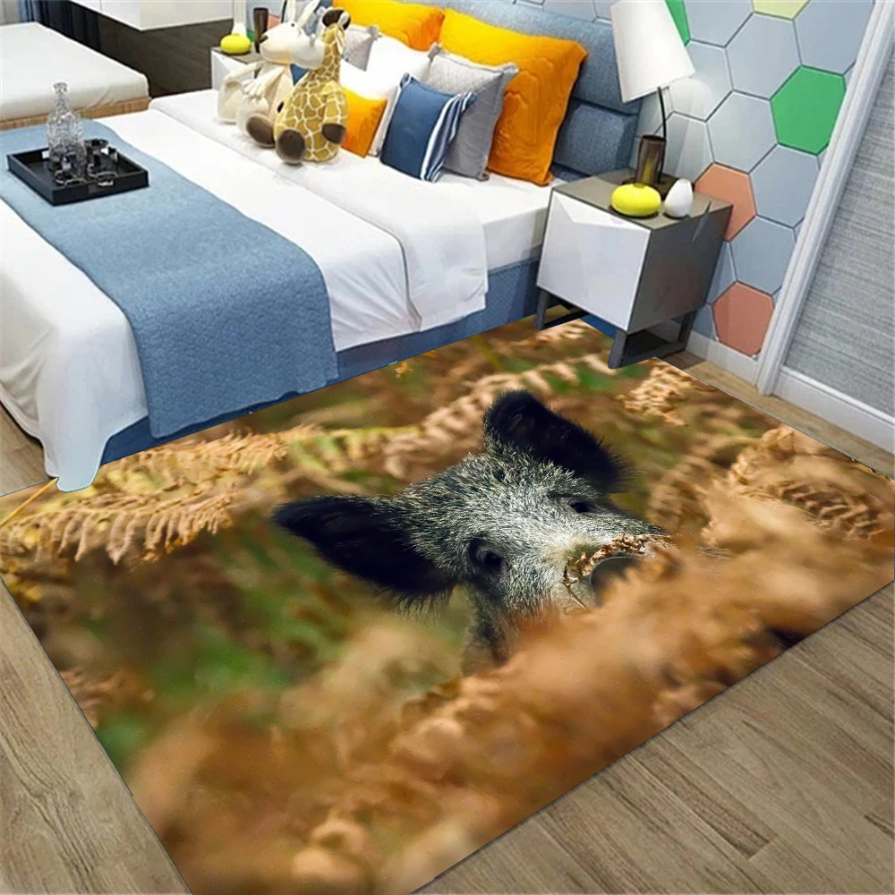 CLOOCL New Fashion Floor Mats Animals Wild Boar 3D Printed Carpets for Living Room Flannel Area Rug Kitchen Rugs Home Decor