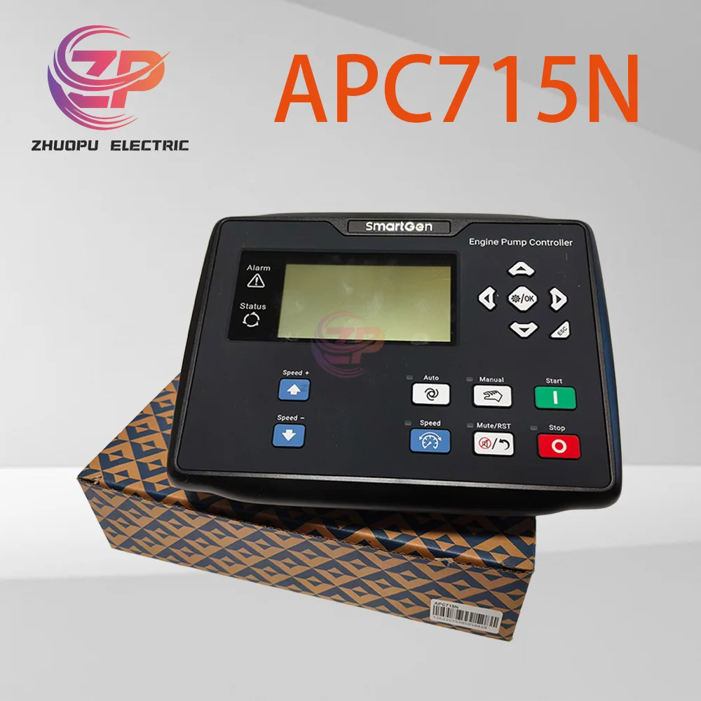 

Оригинальный контроллер насоса двигателя SmartGen APC715N, автоматическая/ручная регулировка скорости, монитор состояния сигнализации для дизельного генератора, водяной насос