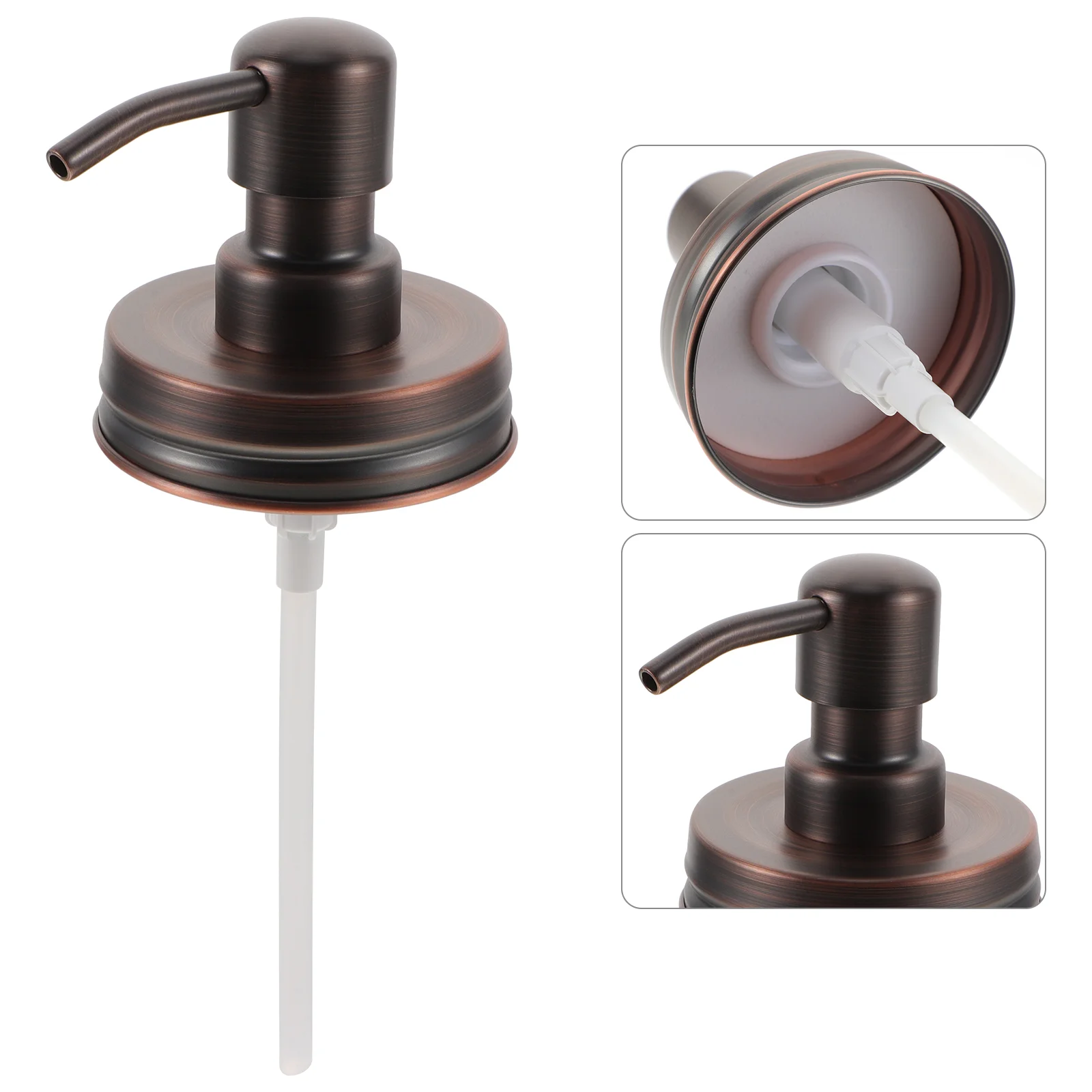 2 szt. Pokrywka słoika na mydło zraszacz dozownik szamponu przezroczysta pompa ze stali nierdzewnej 304