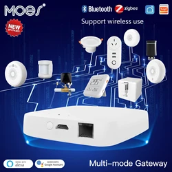 MOES Tuya Wired Gateway multimodo ZigBee, Bluetooth Mesh Hub, aplicación Smart Life, Control remoto por voz a través de Alexa y Google Home