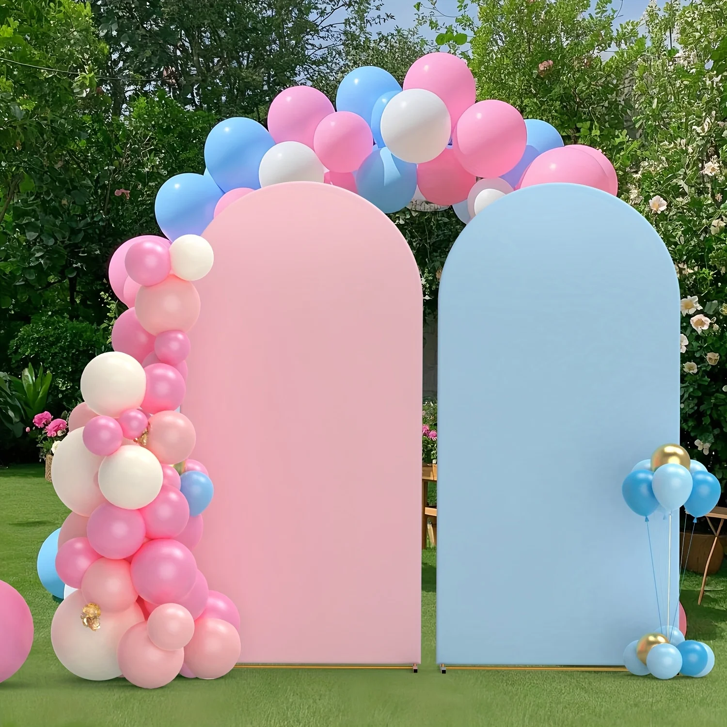 6FT-6.6FT-7.2FT Double Sided Solid Color Balloon Arch Cover Set - Wedding/Party Decoration Backdrop for Photography Supplies
