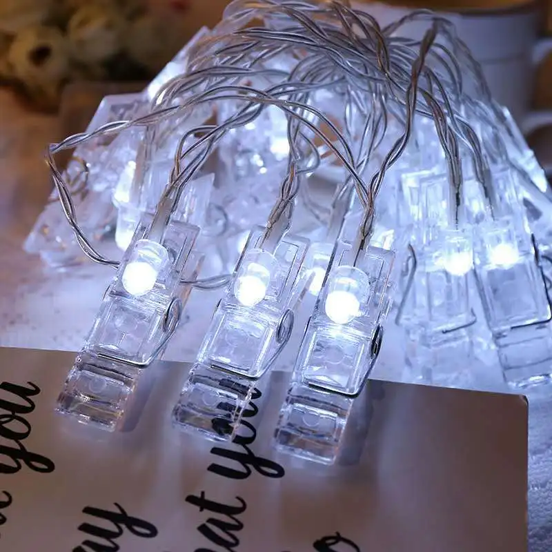 6 m 40 LEDs Lichterkette, Foto-Clip, Feengirlande, Lichterkette, batteriebetrieben, USB-betrieben, für Hochzeit, Geburtstag, Party, Weihnachtsdekoration 02 – Detail 1