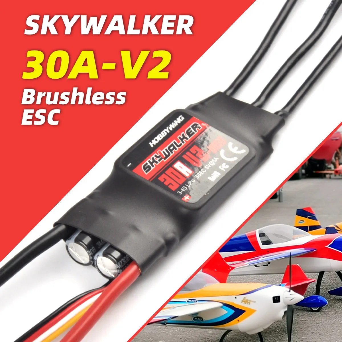 

Версия ESC Skywalker 30A V2, адаптированная к дистанционному управлению, для радиоуправляемых самолетов